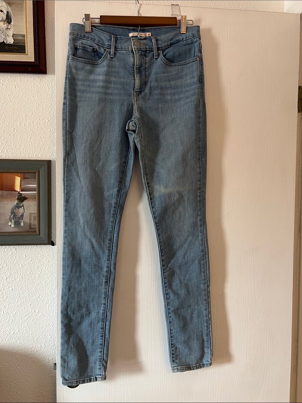 Light Blue Women’s Slim Jeans. Mid-rise, 30 plus length
